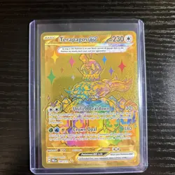 Pokemon TCG Terapagos ex 180/131 Gold Secret Rare Prismatic Evolutions - Image 1