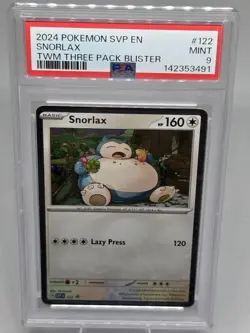 2024 Pokemon SVP EN Snorlax #122 Twilight Masquerade Promo Cosmos Holo PSA 9 - Image 2