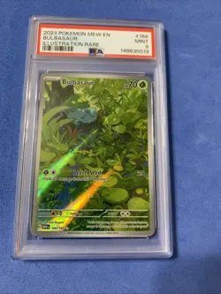 Pokemon 2023 Mew en Bulbasaur Illustration Rare #166 PSA 9 - Image 1