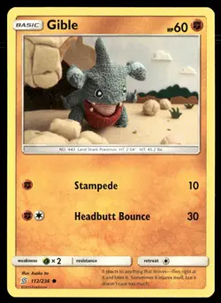 Gible 112/236 Common 2019 Unified Minds Pokemon Asoko Ito art Near Mint - Image 1