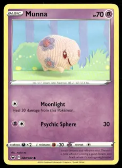 Munna 087/202 Common 2020 Sword & Shield Asako Ito art Pokemon LP - Image 1