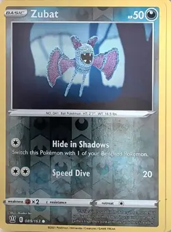 Zubat 089/163 Common Battle Styles Pokemon Reverse Holo Near Mint - Image 1