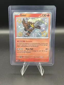 Pokemon TCG Entei Holo Rare Baby Shiny Paldean Fates 112/091 Near Mint - Image 1