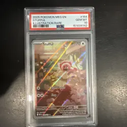 2025 POKEMON MEG EN-MEGA EVOLUTION ILLUSTRATION RARE #154 STUFFUL PSA 10 - Image 1