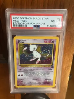 2000 Pokemon TCG Mew WotC Black Star Promo Holo #9 09/53 Pokemon League PSA 8 - Image 1