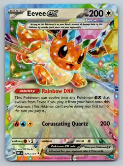 Pokemon TCG Eevee EX 075/131 Prismatic Evolutions Double Rare NM Condition - Image 1