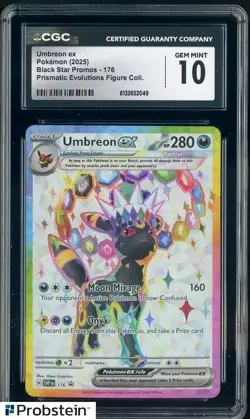 2025 Pokemon SVP EN BSP Prismatic Evolutions Figure #176 Umbreon ex CGC 10 - Image 1