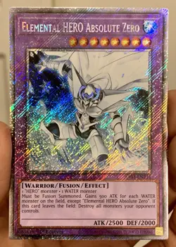Yugioh Elemental HERO Absolute Zero RA03-EN231 Platinum Secret Rare NM w/Track - Image 1
