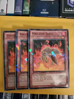 Yugioh! 3x Volcanic Shell - DT06-EN051 - Normal Parallel Rare NM Duel Terminal. - Image 1