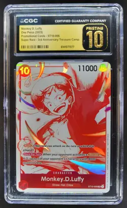 2025 ONE PIECE MONKEY D. LUFFY PROMO SUPER RARE ST10-006 CGC 10 PRISTINE C PT - Image 1