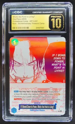 25 ONE PIECE WHAT'S THE POINT OF LIVING PROMO RARE OP13-057 CGC 10 PRISTINE C PT - Image 1