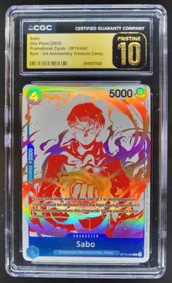 2025 ONE PIECE SABO PROMO RARE OP10-049 CGC 10 PRISTINE C PT - Image 1