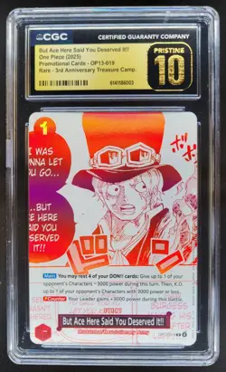 2025 ONE PIECE BUT ACE HERE SAID YOU DESERVED IT!! OP13-019 CGC 10 PRISTINE C PT - Image 1