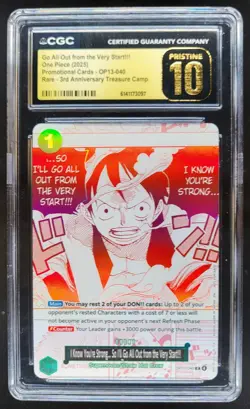 2025 ONE PIECE GO ALL OUT FROM THE VERY START!!! PROMO RARE CGC 10 PRISTINE C PT - Image 1