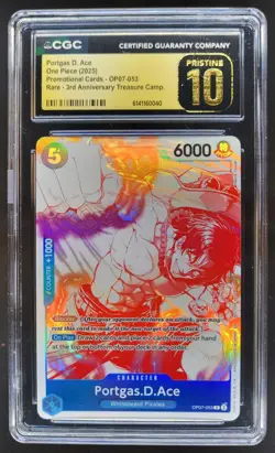 2025 ONE PIECE PORTGAS D. ACE PROMO RARE OP07-053 CGC 10 PRISTINE C PT - Image 1
