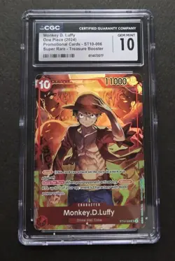 One Piece Monkey.D.Luffy Promo Treasure Booster Set Super Rare ST10-006 CGC 10 - Image 1