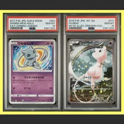 PSA 10 Pair Mew CP5 017 & Shining Mew SM3+ 041 Japanese Pokemon Card Consecutive - Image 1