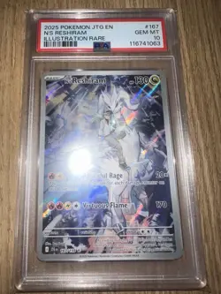Pokemon TCG N's Reshiram Journey Together 167/159 Card PSA 10 Gem Mint IR - Image 1
