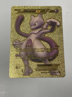 Pokemon Tcg Mewtwo EX - Gold Foil Display Card - Fan Art Custom 170HP Pk3 - Image 1