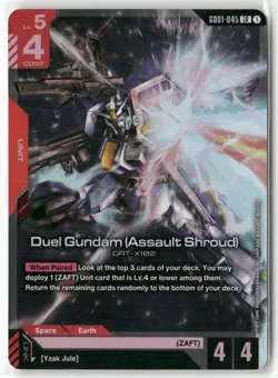 Duel Gundam Assault Shroud GD01-045 Gundam Card Game New Type Rising NM Foil LR - Image 1
