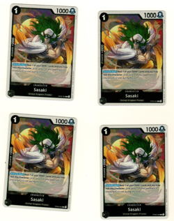 Set Of 4 Sasaki OP08-082 Rare Foil Two Legends One Piece Trading Card - Image 1