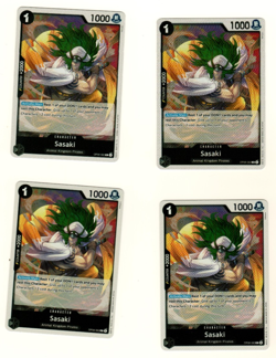 Set Of 4 Sasaki OP08-082 Rare Foil Two Legends One Piece Trading Card - Image 3