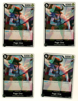 Set Of 4 Page One OP08-092 Rare Foil Two Legends One Piece Trading Card - Image 1