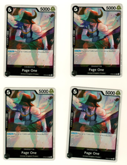 Set Of 4 Page One OP08-092 Rare Foil Two Legends One Piece Trading Card - Image 3