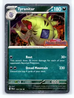Pokemon TCG Tyranitar 135/193 Sv02 Paldea Evolved Stamped Promo Scarlet Violet C - Image 1