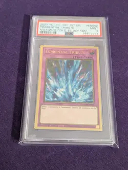 Yugioh 2021 Torrential Tribute 1st Edition MGED-EN052 Premium Gold PSA 9 MINT - Image 1