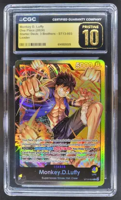 2024 ONE PIECE MONKEY D. LUFFY LEADER ST13-003 CGC 10 PRISTINE C PT - Image 1