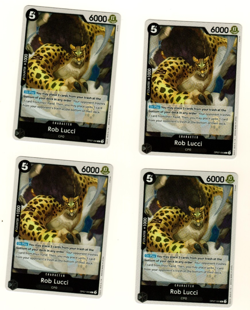Set Of 4 Rob Lucci OP07-093 Foil 500 Years In The Future One Piece Trading Card - Image 1