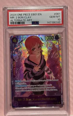 2024 One Piece EB01 EN Mr. 2 Bon Clay Alternate Art PSA 10 - Image 3