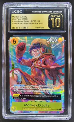 2025 ONE PIECE MONKEY D. LUFFY PROMO SUPER RARE OP07-109 CGC 10 PRISTINE C PT - Image 1