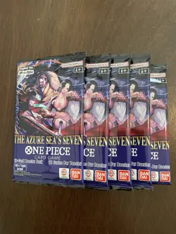 One Piece The Azure Sea’s Seven OP-14 & EB-04 Five 5 Booster Packs Lot English E - Image 1