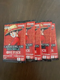 One Piece Carrying On His Will OP-13 Five 5 Booster Packs Lot English E - Image 1