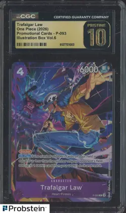 2026 One Piece Promo P-093 Illustration Box Vol.6 Trafalgar Law CGC 10 PRISTINE - Image 1