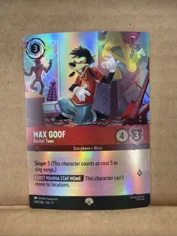 Disney Lorcana Fabled MAX GOOF Rockin' Teen 214/204 Epic FOIL - Image 1