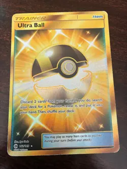 Pokemon TCG Ultra Ball Secret Rare Card 161/149 Sun & Moon Base Set - Image 1