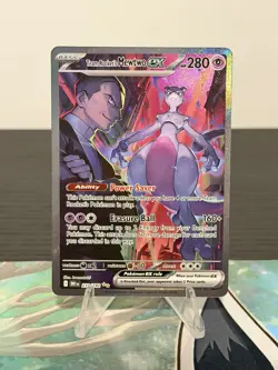 Team Rocket’s Mewtwo ex 231/182 SV10 Destined Rivals SIR Full Art Pokemon Card - Image 1