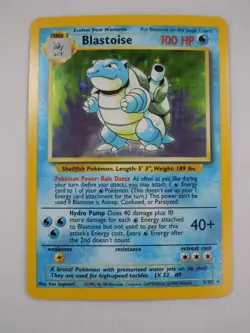 Pokemon Vintage Blastoise 2/102 Base Set Holo WotC 1999 Card, Gradable! - Image 1