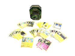 2017 Pokemon Battle Origins Tin Rayquaza EX comes with 50 Mixed Pokemon Cards - Image 1