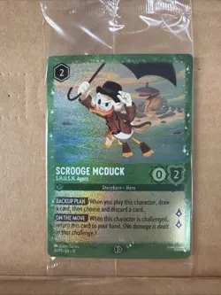 Disney Lorcana Scrooge Mcduck S.H.U.S.H. Agent Glimmer Foil Promo Card Sealed - Image 1