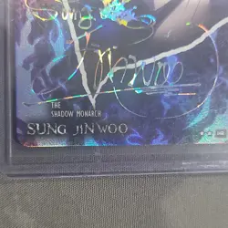 Solo Leveling The Shadow Monarch Sung Jinwoo Autographed Foil HR Card SL3E-093 - Image 4