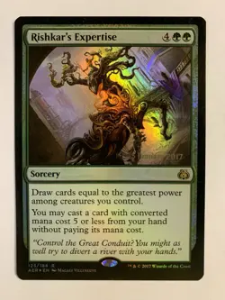 1X NM MTG Magic The Gathering Rishkar's Expertise Aether Revolt Foil Prerelease - Image 1