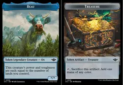 1 x Beau (0006) // Treasure (0018) Double-Sided Token - Foil - Outlaws of Thunde - Image 1