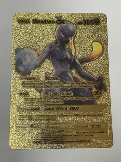 Pokemon Tcg Card Mewtwo GX Full Art 300HP Gold Foil Fan Art Pk2 - Image 1