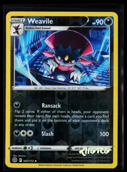 Weavile 087/172 Brilliant Stars Pokemon Reverse Holo NM - Image 1