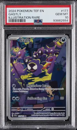 2024 POKEMON TEF EN-TEMPORAL FORCES ILLUSTRATION RARE #177 GASTLY PSA 10 - Image 1