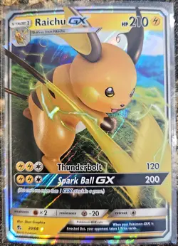 Pokemon 2019 Hidden Fates Raichu GX 20 NM or better - Image 1